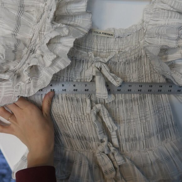 Ulla Johnson Darcey Ruffle Tiered Bow Front Dress Size 8 - Picture 8 of 11